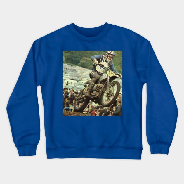 Vintage Motorcycle racing Crewneck Sweatshirt by TommySniderArt